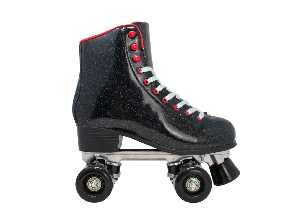 Black Glitter Roller Skates
