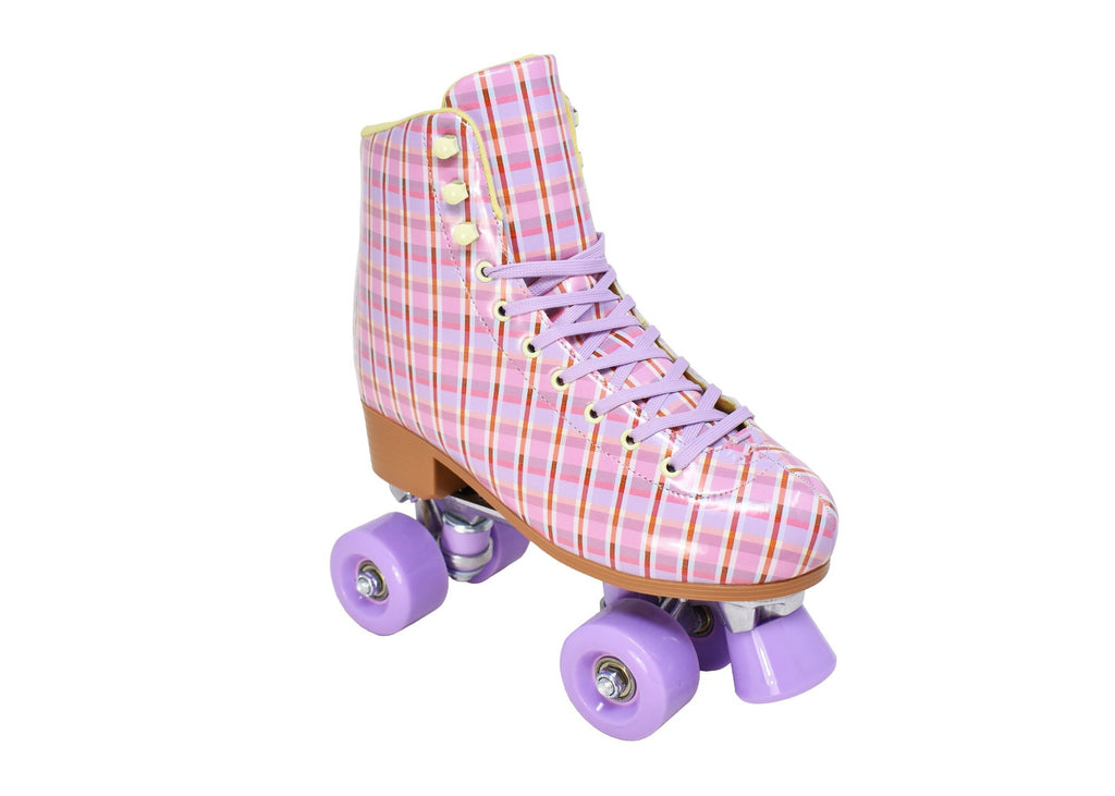 Plaid Design Roller Skates